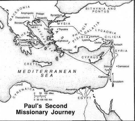 Paul Missionary Journeys Coloring Page Below Is A Map Of Pauls
