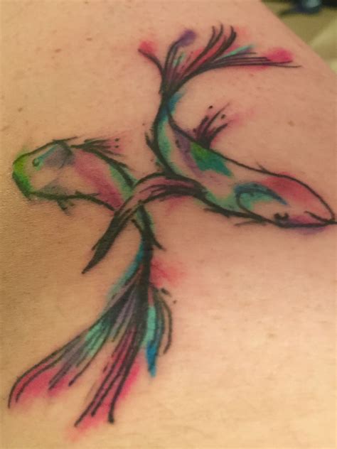 Pisces Watercolor Tattoo Pisces Tattoo Fish Tattoo Watercolor Pisces