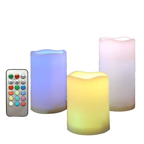 Candle Choice 3 Pc Outdoor Color Changing Flameless Candles With Remote