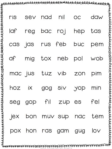 Download table | a list of nonsense words used in a research from publication: nonsense words - Kindergarten Smarts