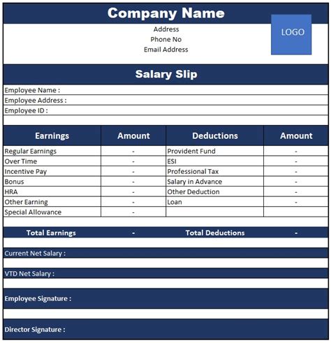 Salary Slip Format In Excel Download Salary Slip Format In Excel