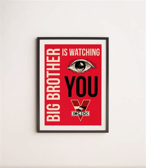 1984 Big Brother Is Watching You Poster Orwell Poster Etsy