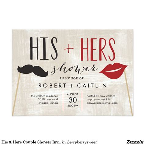 his and hers couple shower invitation in 2020 couples shower invitations couple