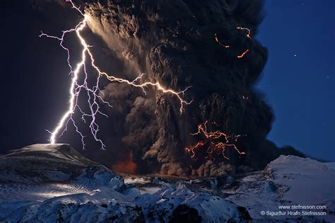 A Dramatic Photo Of Ash And Lightning Taken At Eyjafjallajokull Volcano