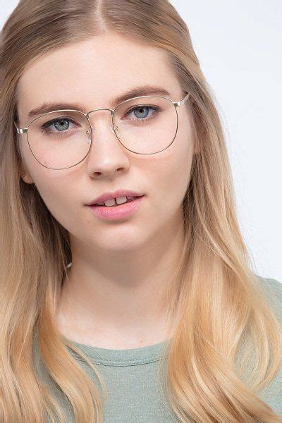 Golden Round Prescription Eyeglasses Large Full Rim Metal Eyewear St Michel In 2020 Gold