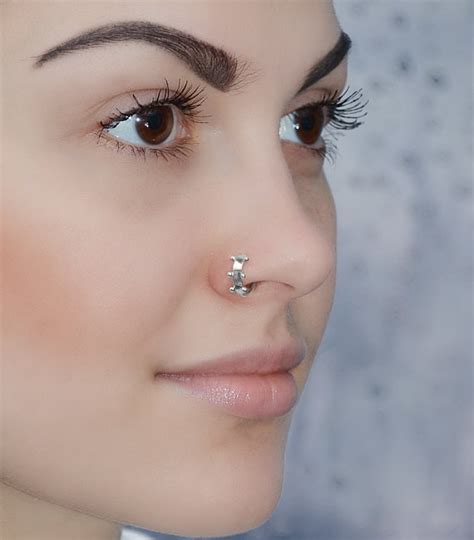 Small Nose Ring Silver Nose Ring Hoop Conch Piercing Etsy