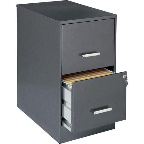 Lorell 2 Drawers Vertical Steel Lockable Filing Cabinet Gray