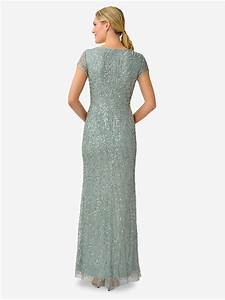  Papell Beaded Mermaid Maxi Dress Frosted Sage At John Lewis