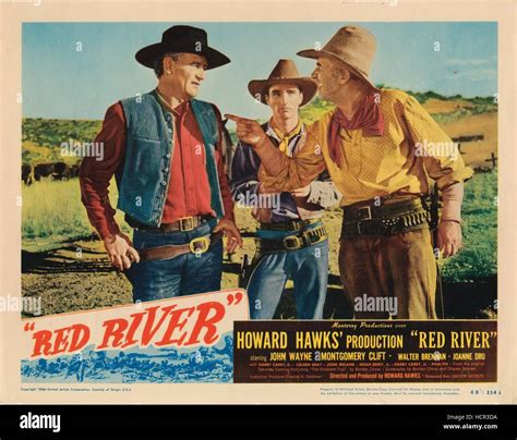 Red River From Left John Wayne Montgomery Clift Walter Brennan