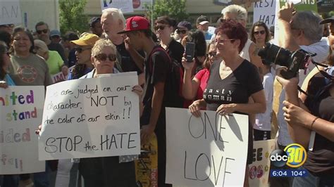 Anti Hate Rally Draws Hundreds To Fresnos Tower District Abc30 Fresno