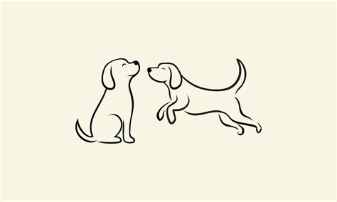 Line Art Dog Fun Logo 29180267 Vector Art At Vecteezy