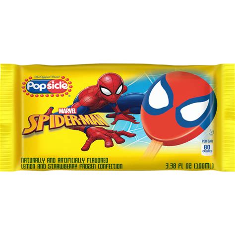 Popsicle Spider Man Bar Single Serve Novelty Non Dairy Ice Cream
