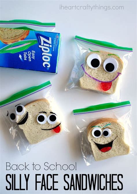 Diy Back To School Silly Face Sandwich Bags Kindergarten Lunch Back