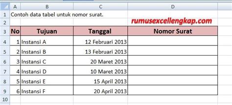 Penomoran surat dinas berikut yg bnr adalah. Langkah-Langkah Membuat Nomor Surat Otomatis dengan Rumus ...