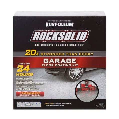 This polycrylamine garage floor coating is much different than paint and mor. Rust-Oleum Grey RockSolid Garage Floor Coating - 1 Car ...