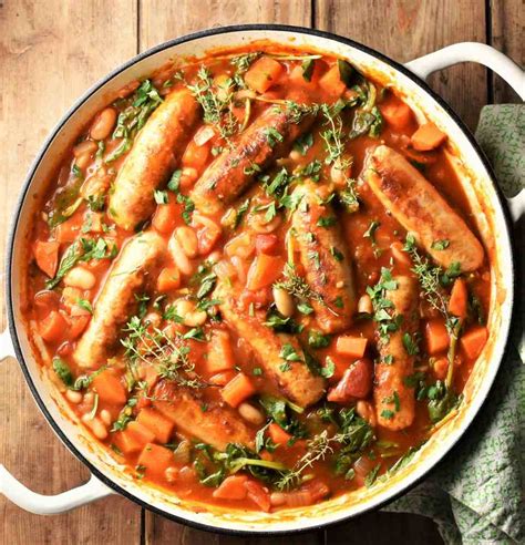 Sausage And Bean Casserole With Spinach Everyday Healthy Recipes