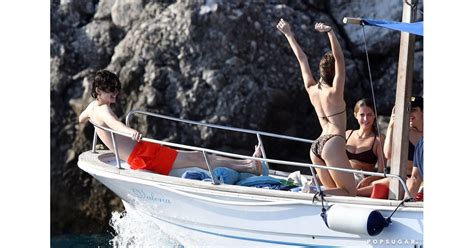 Timoth E Chalamet Lily Rose Depp Kissing On A Boat In Italy Popsugar Celebrity Uk Photo