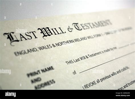 Last Will and Testament Stock Photo - Alamy