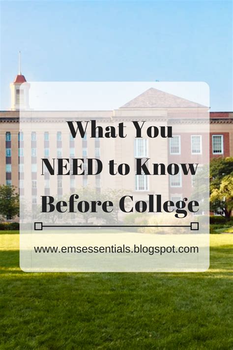 Emsessentials College Freshman Advice What I Wish I Knew Before