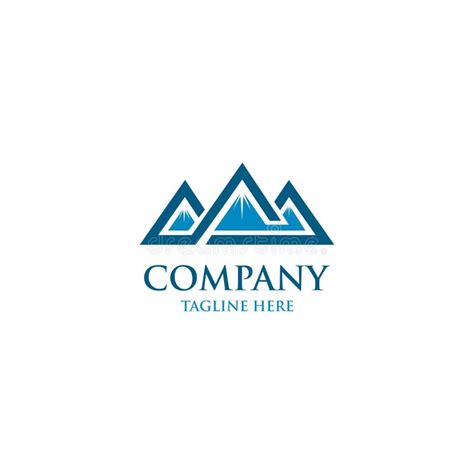 Creative And Modern For Snow Mountain With Line Logo Template Stock