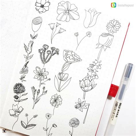 doodles-flower-drawing,-bullet-journal-doodles,-doodles
