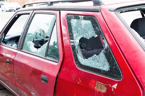 Car With Broken Windows A Criminal Incident Broken Glass Window Car