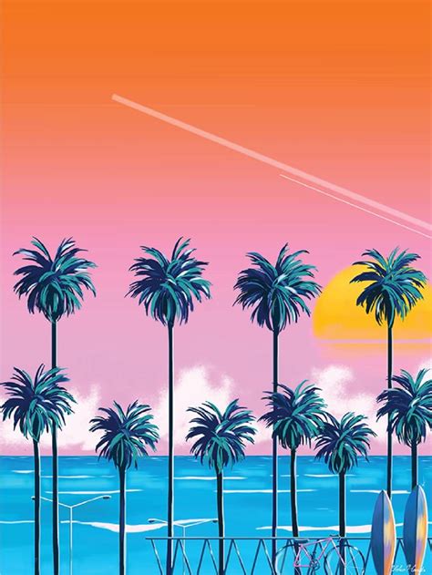 Retro Palm Tree Design Retro Art Vaporwave Art Art Prints
