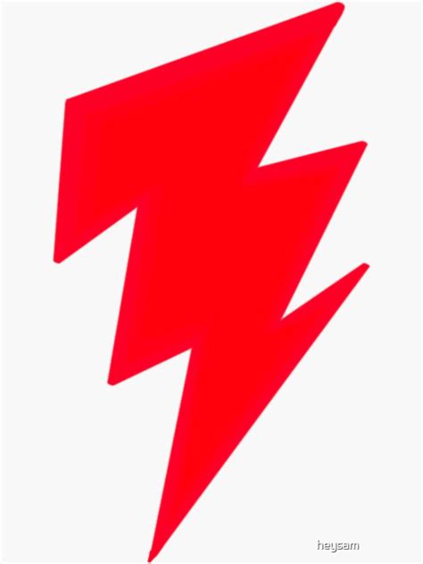 Red Lightning Bolt Sticker By Heysam Redbubble