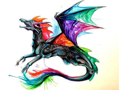 Tie Dye Dragon Revamp By Lucky978 On Deviantart Small Dragon Tattoos