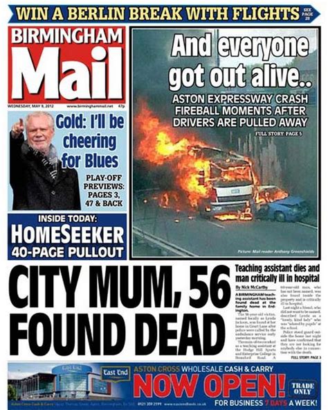 Birmingham Mail Front Page Wednesday May Th Birmingham Live