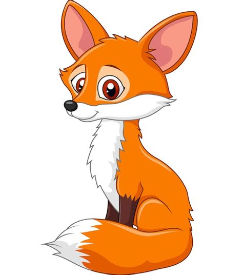 Premium Vector Cartoon Funny Fox Sitting Isolated On White Background