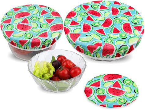 Phogary 3 Resuable Food Covers Stretched Bowl Cover Lids Fabric