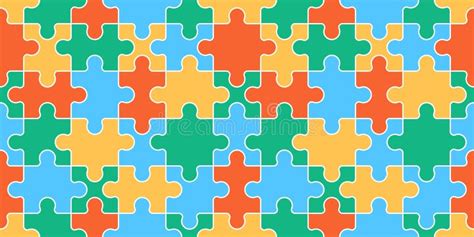 Seamless Pattern With Puzzle Stock Vector Illustration Of Pattern
