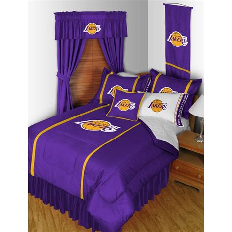 New style print design custom nba bed sheet set, decorate to your bedroom.nba bedding set can be used as a gift for children's day, valentine's day, christmas and birthday. Los Angeles Lakers NBA Side Line Collection Bed Complete ...