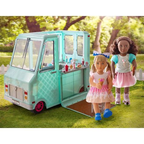 Our Generation Sweet Stop Ice Cream Truck With Electronics For 18 Dolls Light Blue 1 Ct Shipt