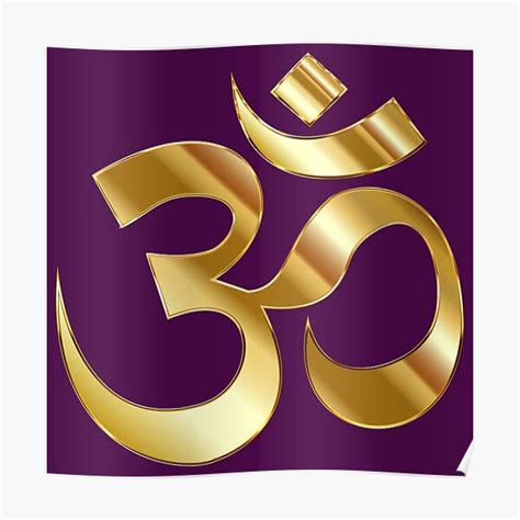 Golden Om Aum Golden Om With Purple Background Available In Other