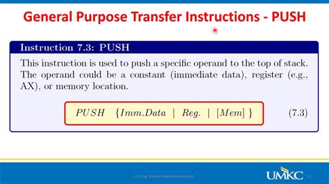 Ch7 P2 Data Transfer Instructions Of 8086 Microprocessor Xchg Push