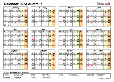 Famous 2023 Calendar Printable Australia 2022 Calendar With Holidays