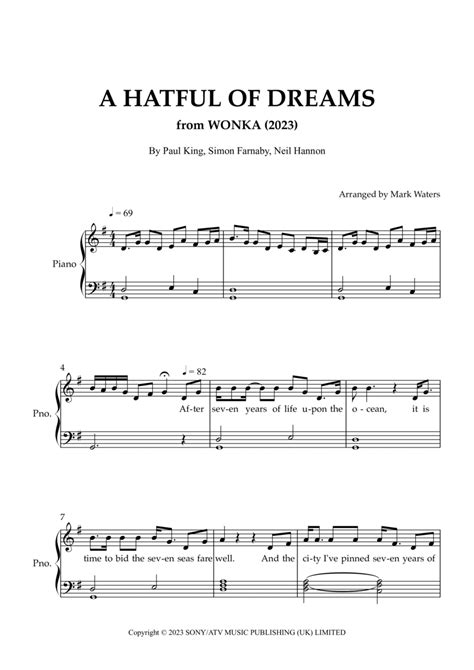A Hatful Of Dreams Easy Piano Digital Sheet Music Sheet Music Plus