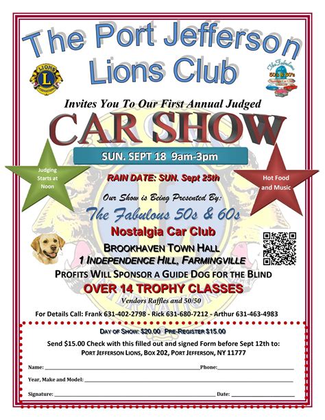 Sep 18 Car Show By Port Jefferson Lions Club North Fork NY Patch