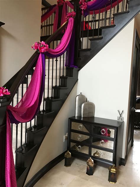 Made in heaven, customized on earth. Home décor and Staircase drapes décor for an Asian Indian ...