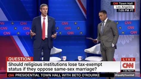 Beto Religious Institutions Should Lose Tax Exempt Status For Same Sex
