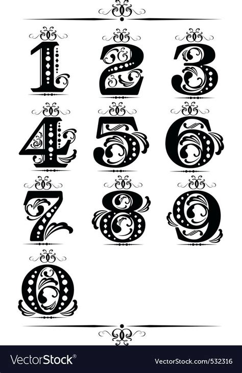 Decorative Number Design Element In Vector Format Download A Free