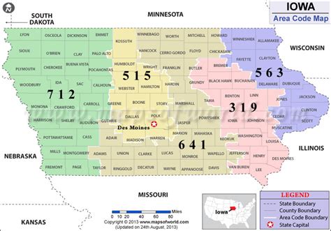 Iowa Area Code Maps