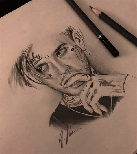 Lil Peep Portrait Drawing Rapper Art Word Art Drawings Portrait Drawing