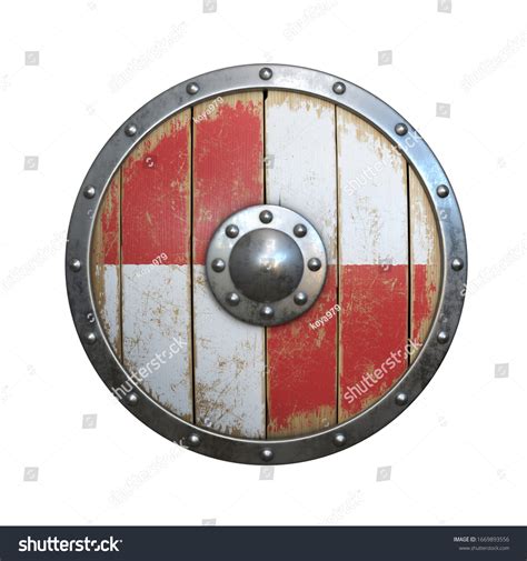Wooden Medieval Shield Viking Shield Painted 库存插图 1669893556 Shutterstock
