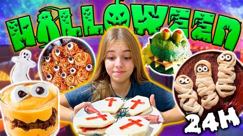 24 Horas Comiendo Comida De Halloween El Mundo De Indy Youtube
