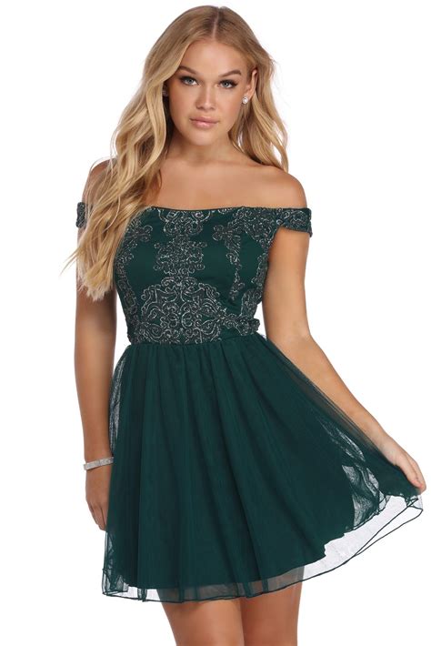 Raina Off The Shoulder Formal Dress Two Piece Homecoming Dress
