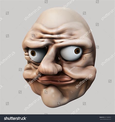 Internet Meme Lol Ugly Troll Head 3d Illustration Isolated 201389993