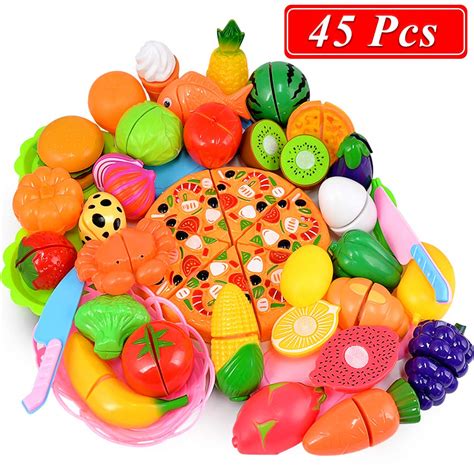 Best Play Food Cutting Fruits Vegetables Pretend Food Playset Kitchen Toys Fun [solid Wood